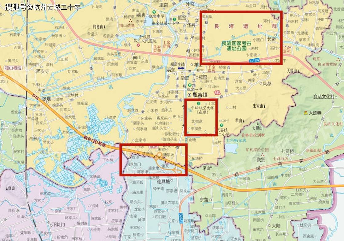 杭州市餘杭區新版行政區劃圖拆分開來了解一下