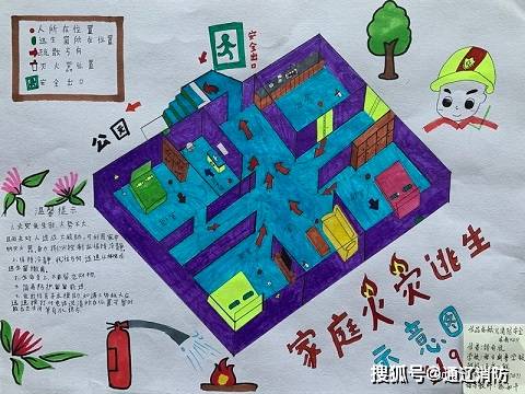 扎旗消防開展家庭消防疏散逃生路線圖繪畫作品徵集活動