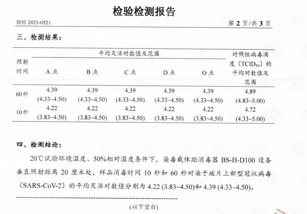 (图为:至芯半导体芯片灭活新冠病毒检测报告)至芯半导体自主研发的深