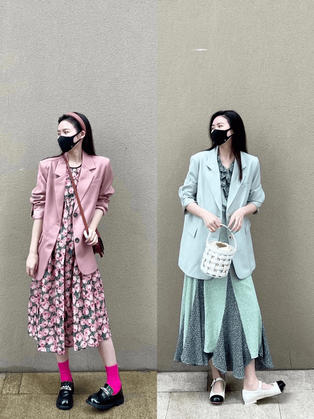 裙子 ?春天流行穿搭：裙子配西装，时髦又干练