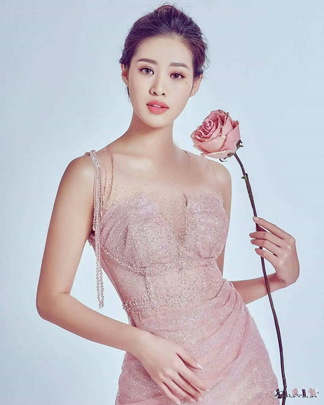 文化 越南环球小姐冠军，高颜值好身材 穿礼服裙胸前“一线天”