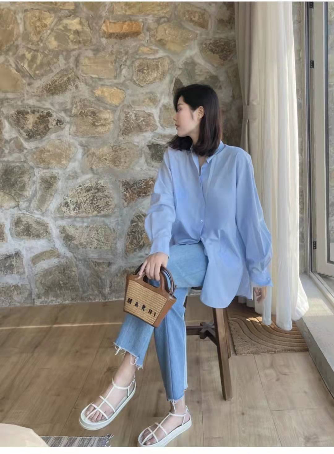 长袖衬衣怎么搭配下身好看