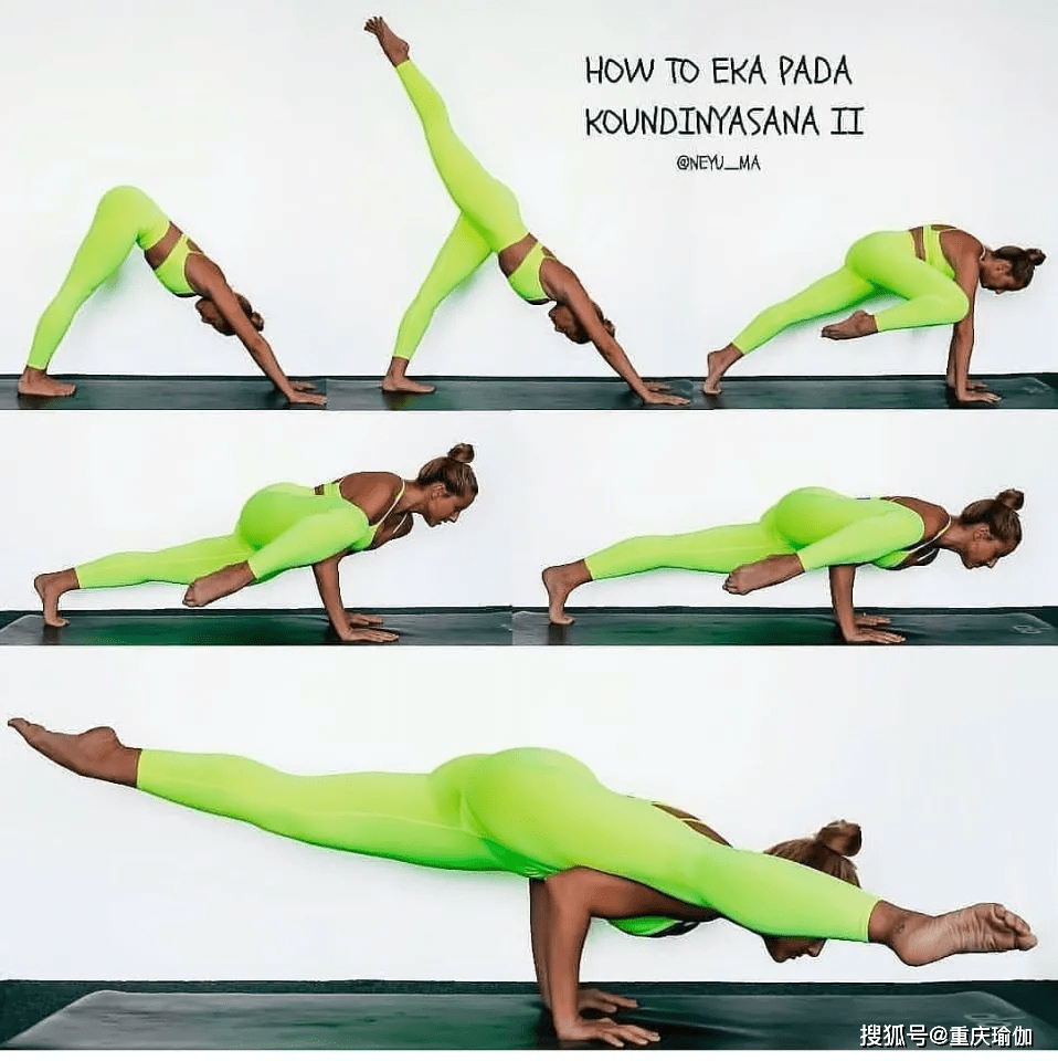 2,康迪亚式该体式可以缓解骶骨的疼痛与僵硬,还可以强健双臂,它要求肩