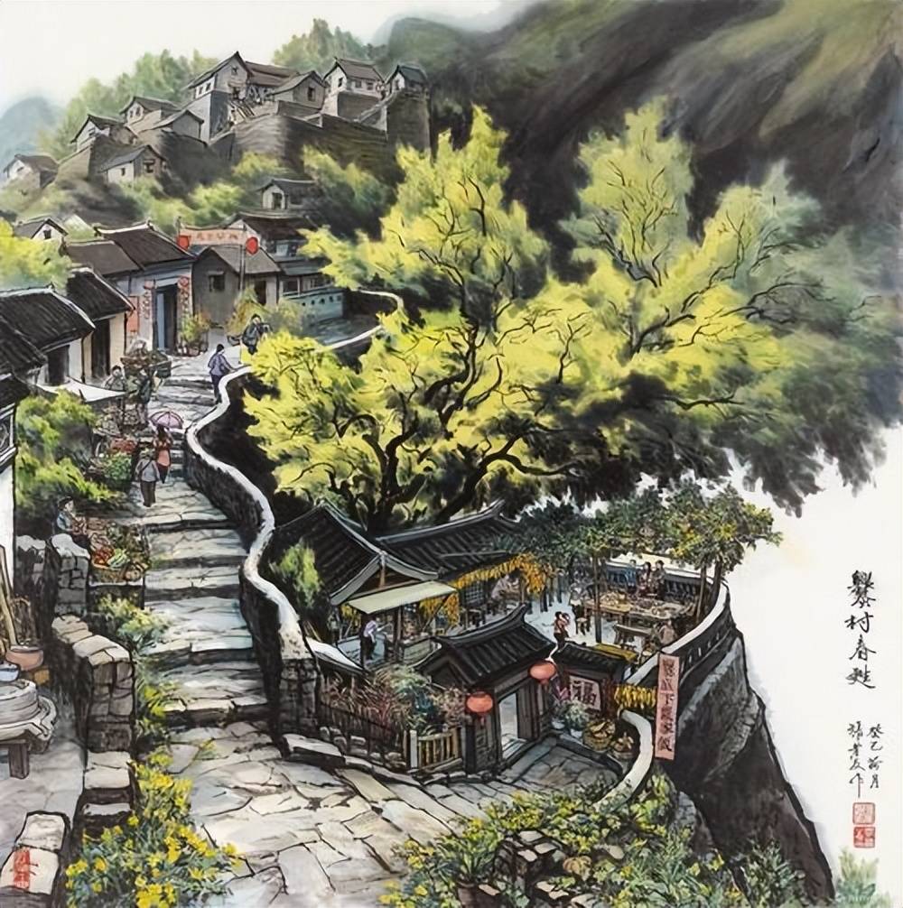相较于传统经典界画的工整,张孝友的界画表现出较强