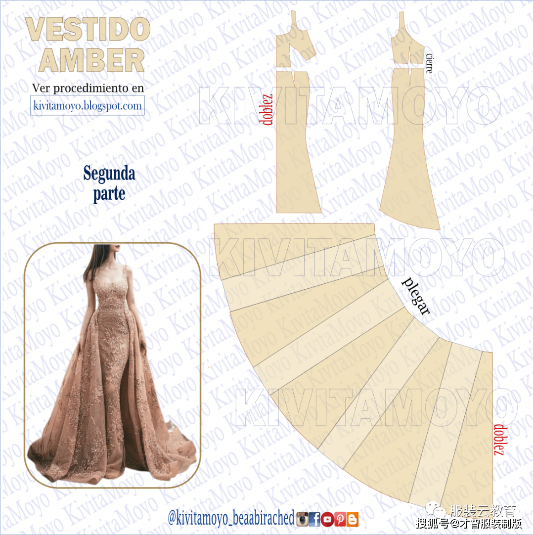 20款时尚性感礼服裙的款式制版纸样图才智服装