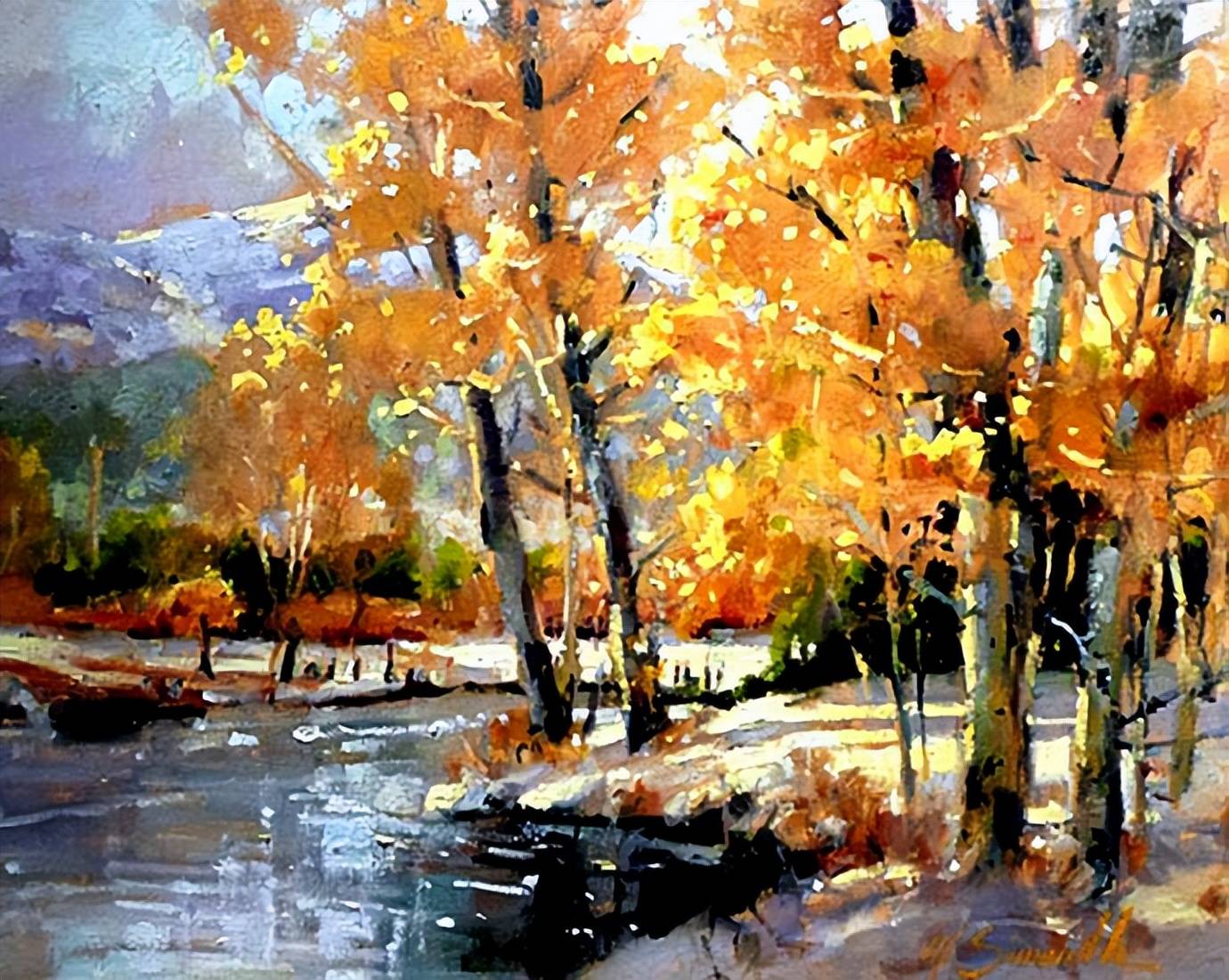 画家玛丽莲 希蒙得《超美的风景水彩画》_美国_油画_marilyn