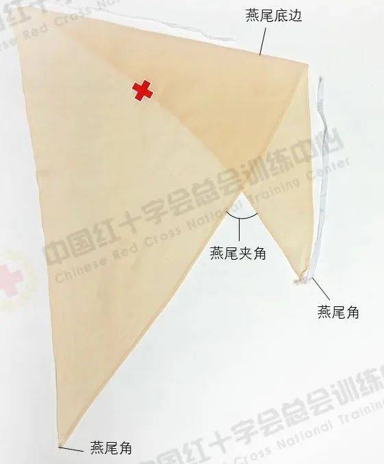 三角巾叠成燕尾式图片