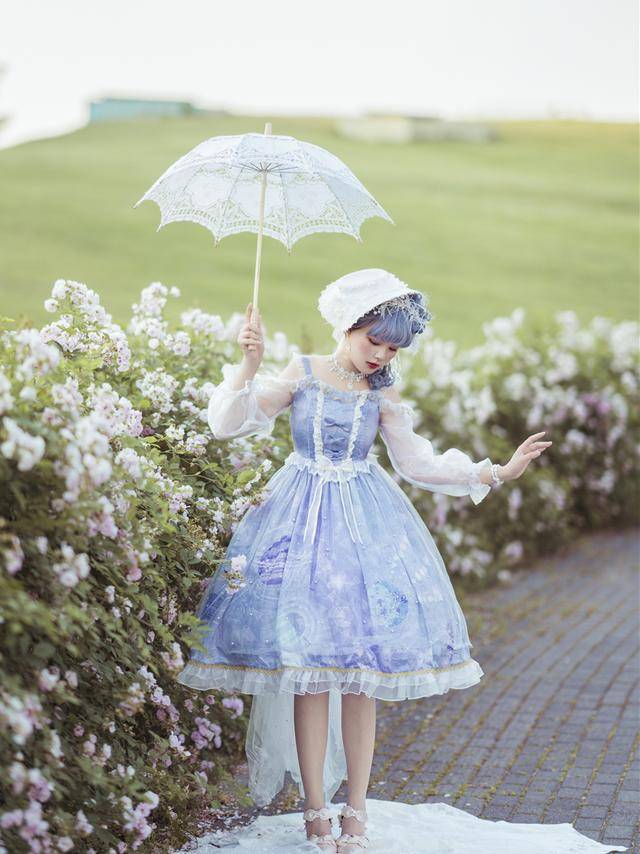 原创自带仙气的洛丽塔星空柄高级优雅显气质哪个lo娘不心动