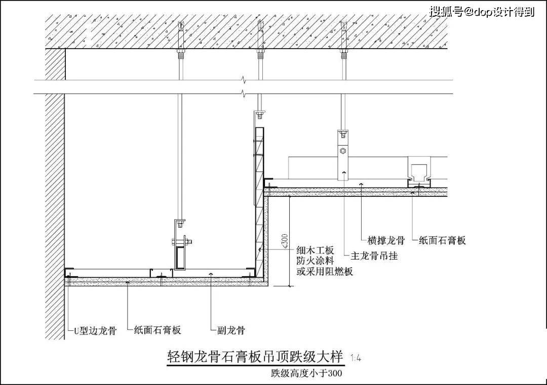 轻钢龙骨吊顶怎么画图片