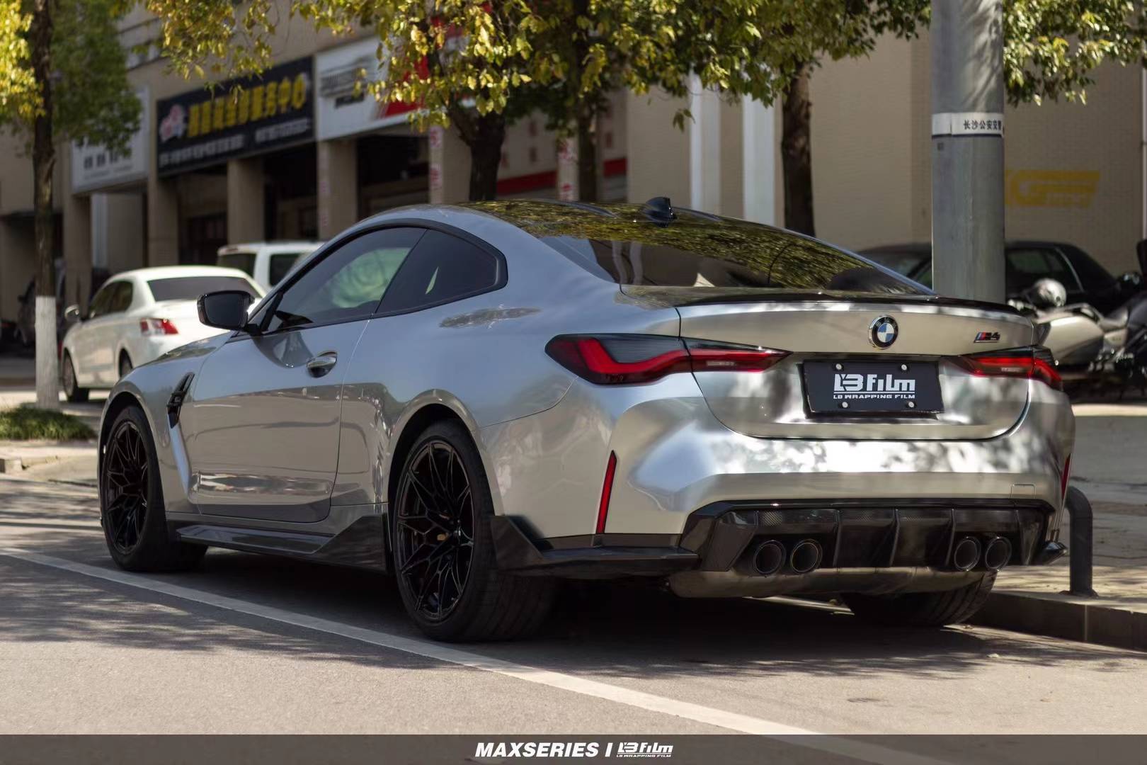 lbfilm改色膜案例宝马m4原厂漆gt银