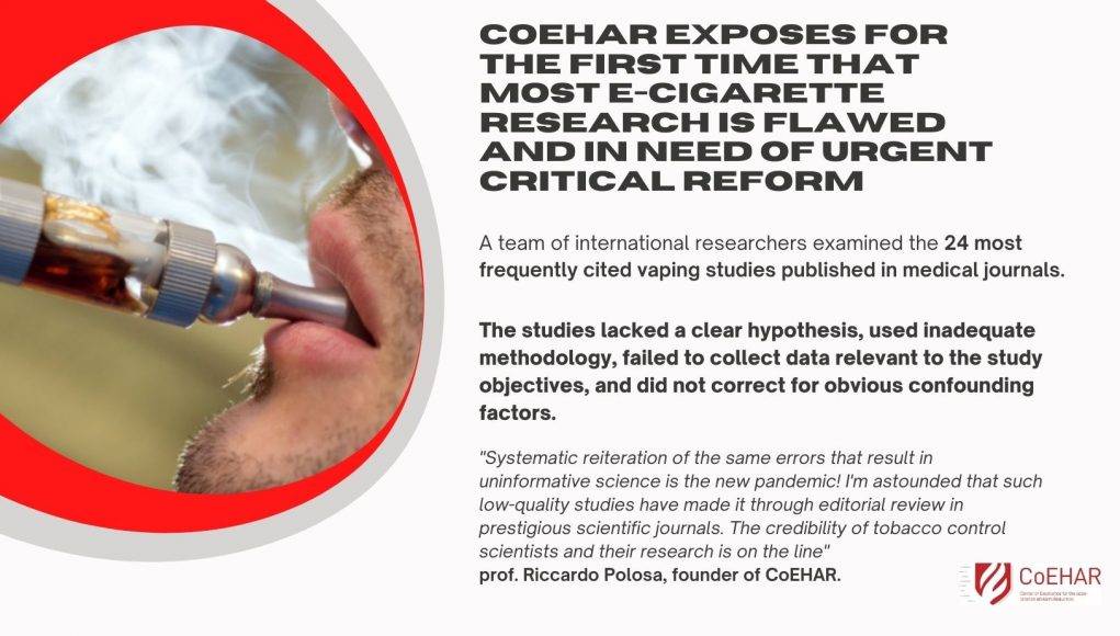 CoEHAR 研究：大多数同行评审的 Vape 研究在方法上存在缺陷