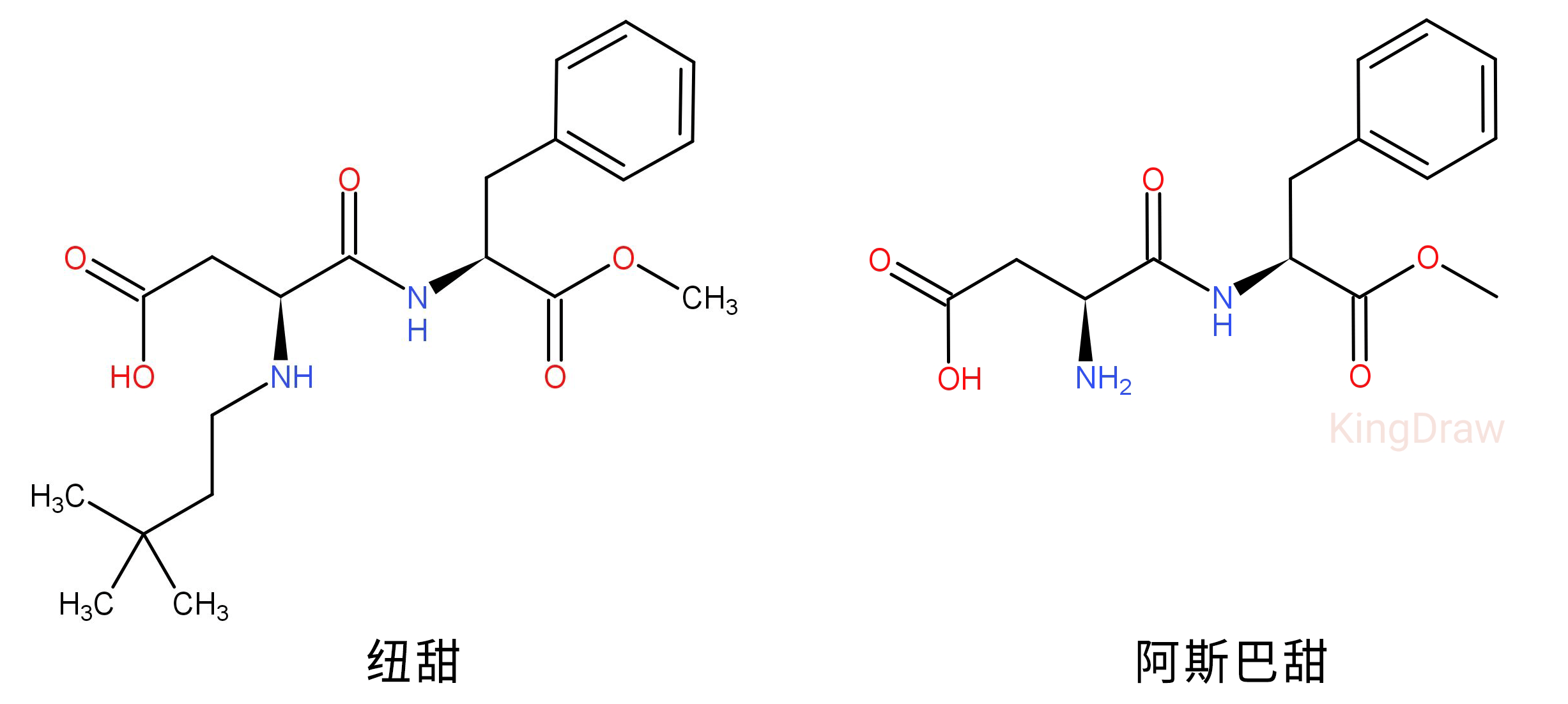 分子上结合一个疏水基团而形成的阿斯巴甜衍生物,热稳定性和甜度都比