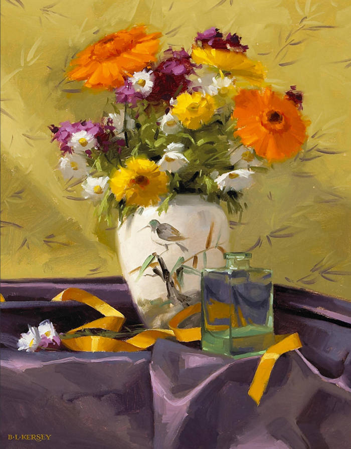 优雅传统的静物花卉油画好看极了