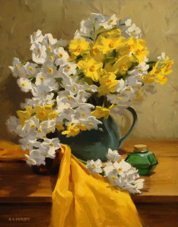 优雅传统的静物花卉油画,好看极了_劳里·凯西_加拿大_laurie