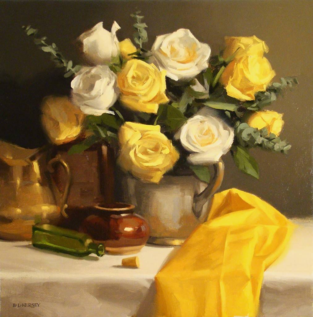 优雅传统的静物花卉油画好看极了