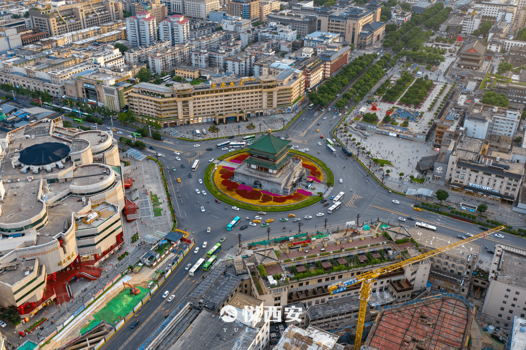 至此,西安城市钟懈窬只境尚,即由城六区:新城区