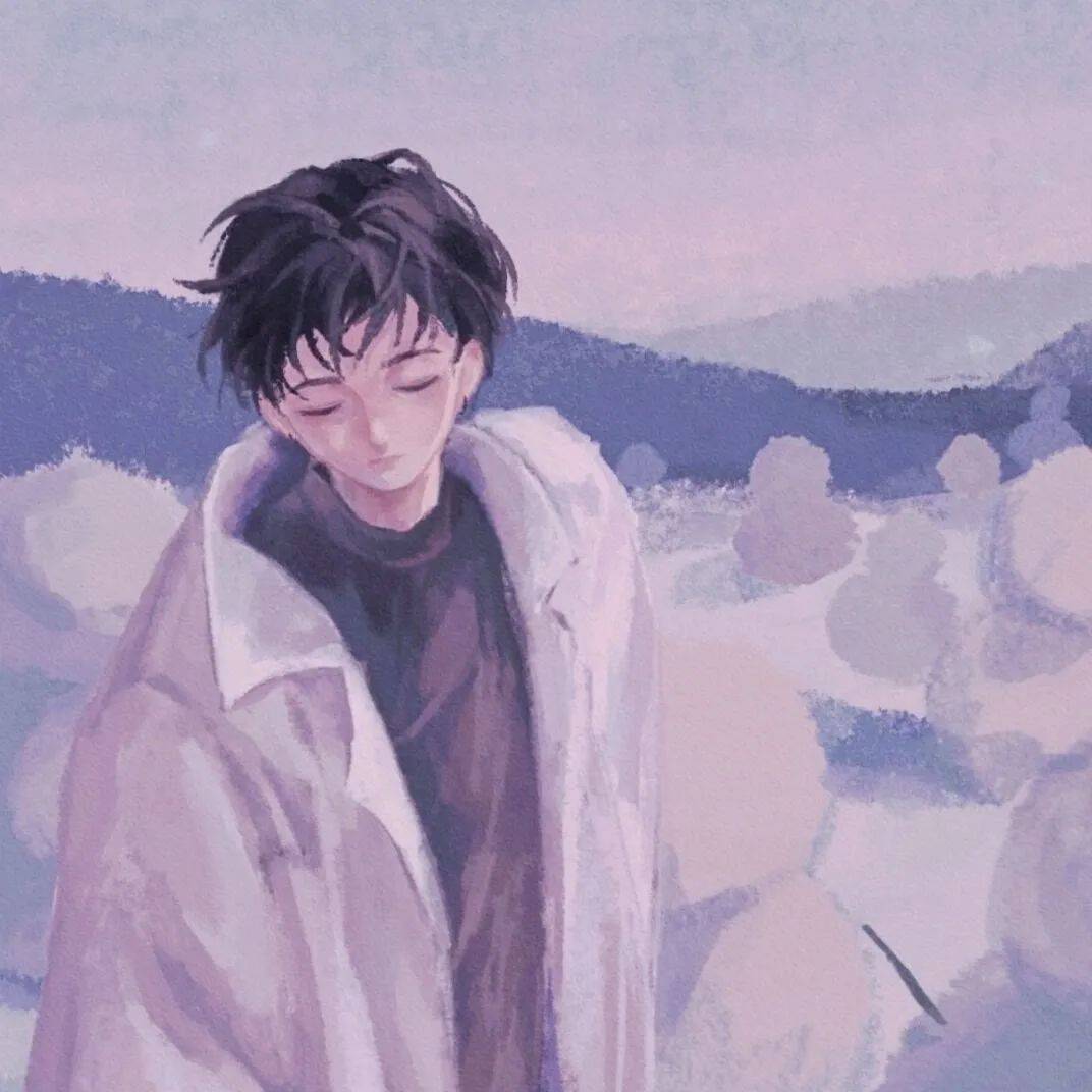 动漫头像蓝白格调冷淡风男女头像