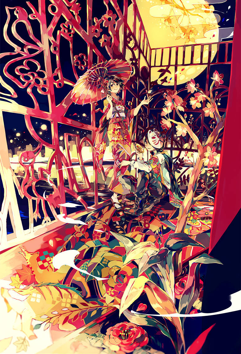 赛璐璐风人物插画童话风格的色彩绚烂又迷幻叙事镜头感强