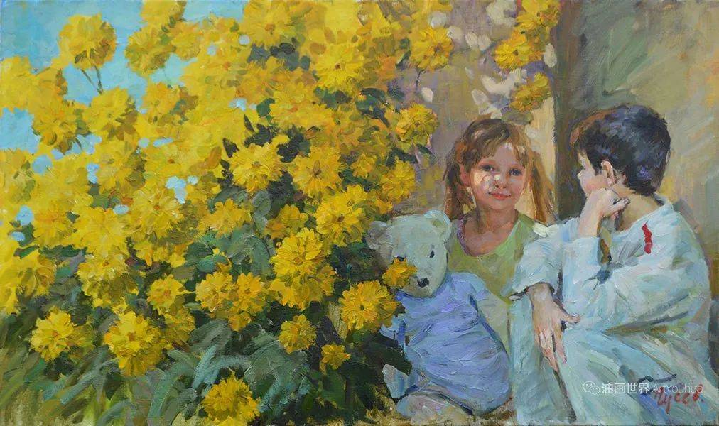 他的画总是明亮温暖乐观向上充满了轻盈和轻松的感觉