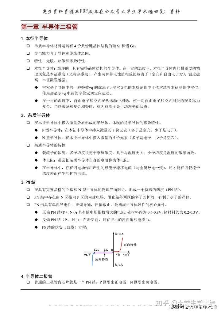 模擬電子技術基礎期末考試複習資料pdf精華知識筆記思維導圖考試題庫