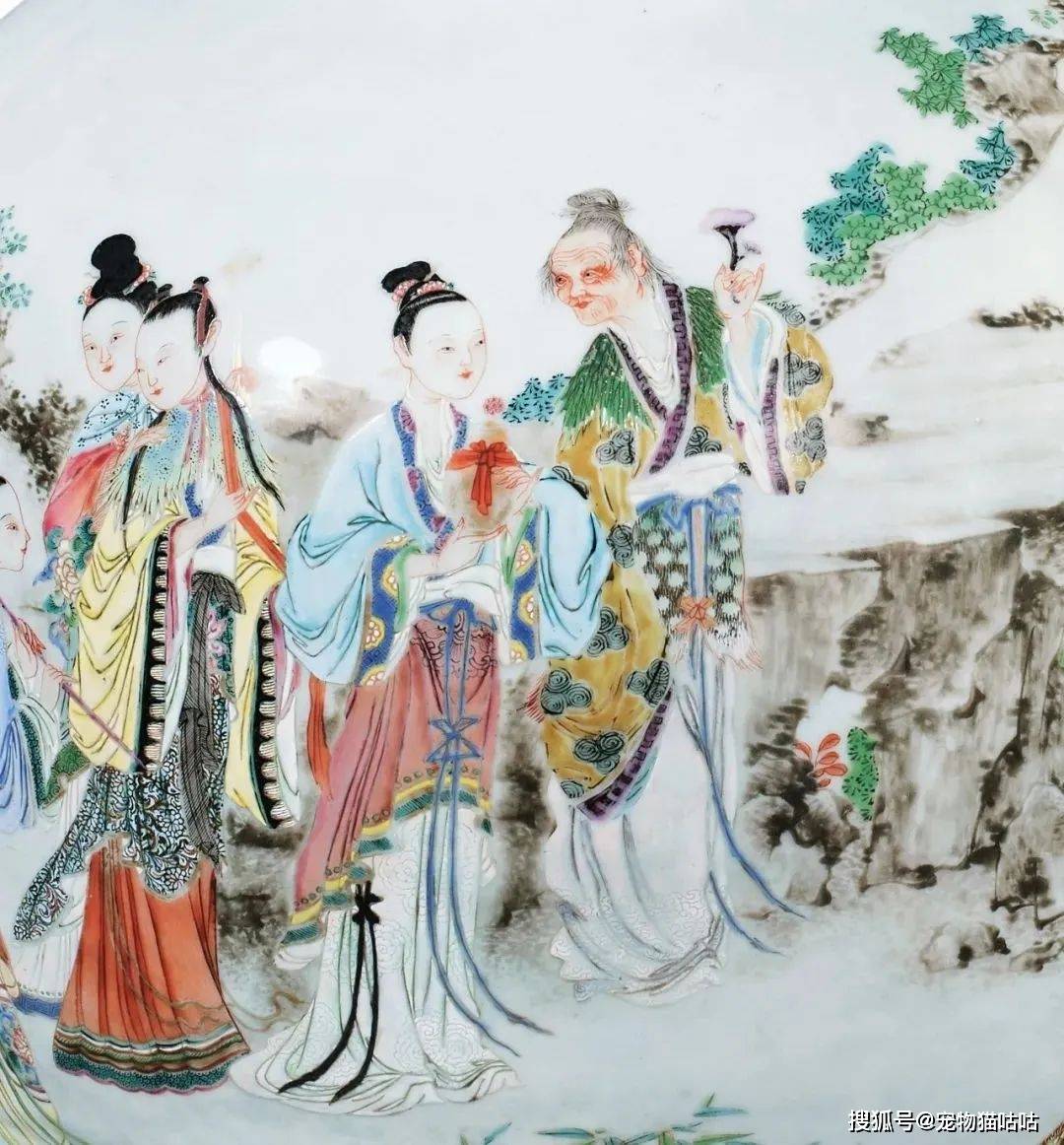 明清瓷拍卖征集雍正粉彩七仙女贺寿西王母图尊