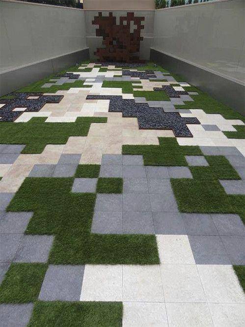 邑品园林:想要打造现代风格私家花园,地面铺装成这样就行了_砾石_的