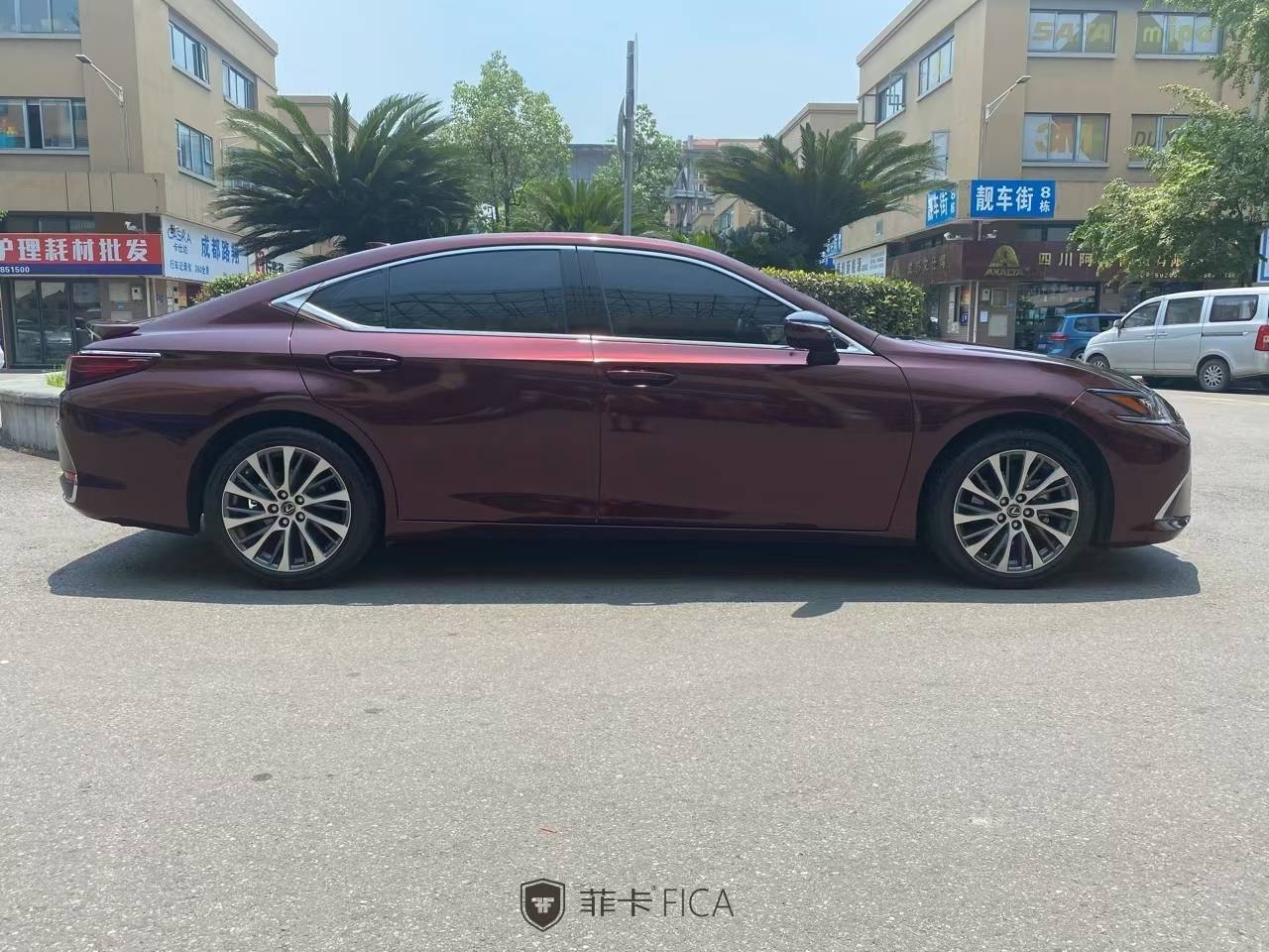 雷克萨斯菲卡改色膜超亮金属黑玫瑰