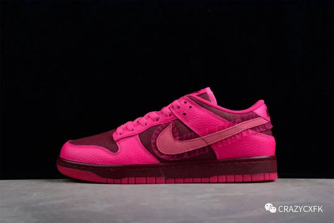 耐克nikedunklowvalentinesday蕾丝情人节玫粉低帮运动板鞋