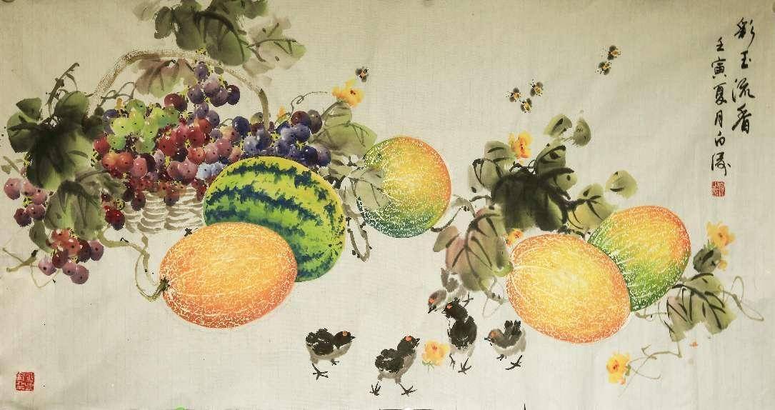 画家白涛作品《彩玉流香》竞拍成交_乌鲁木齐市_书画_新疆