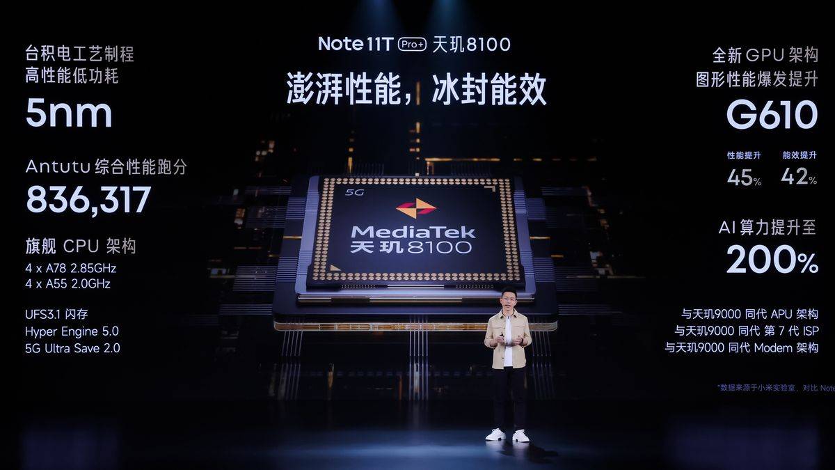 中端手机天花板！红米Redmi Note11T Pro发布天玑8100、1ban(图3)