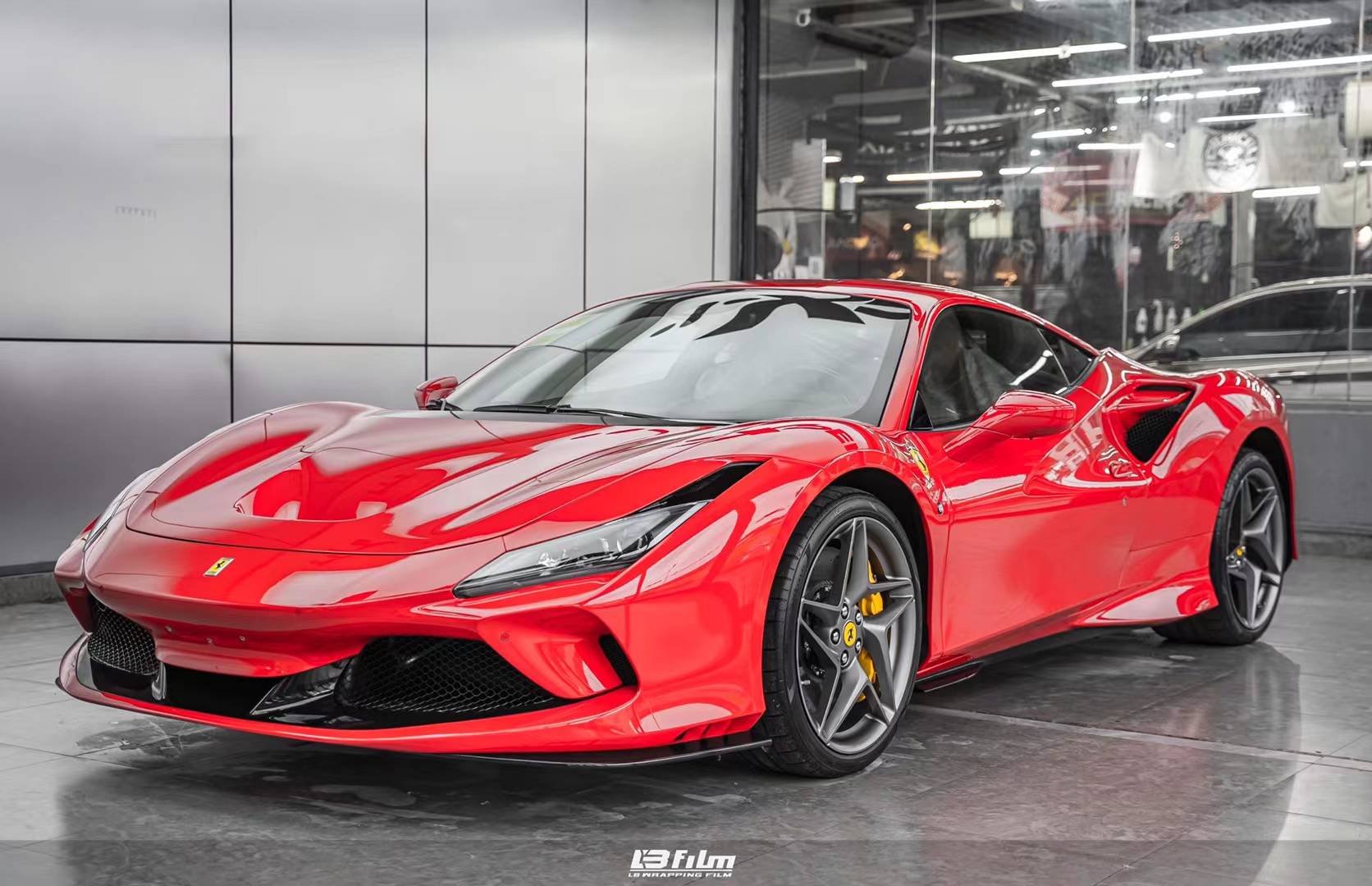 法拉利f8lbfilm改色膜高亮法拉利红