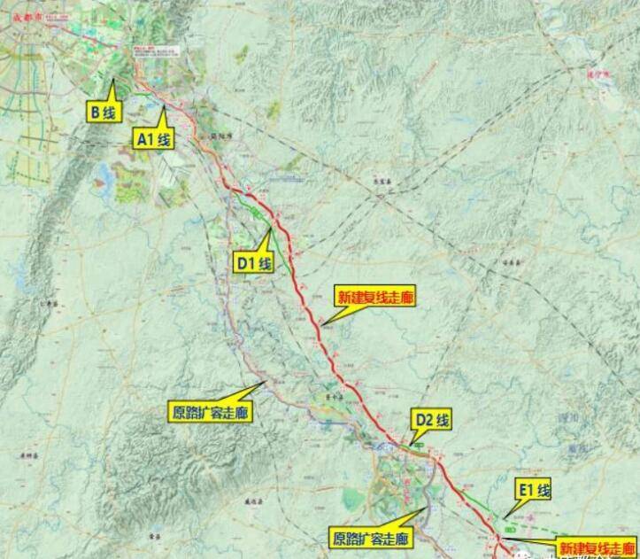 成渝高速复线走向图片