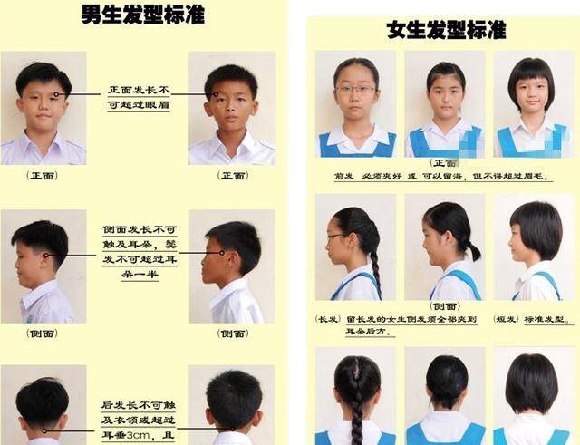 原创前不过眉后不搭领学生发型标准都按这个剪丑不过几年