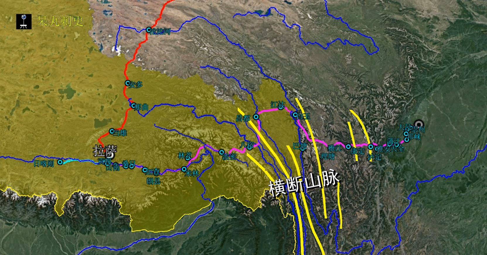 川藏铁路从四川盆地一路攀爬至"世界屋脊",经过的地形高差达3000米