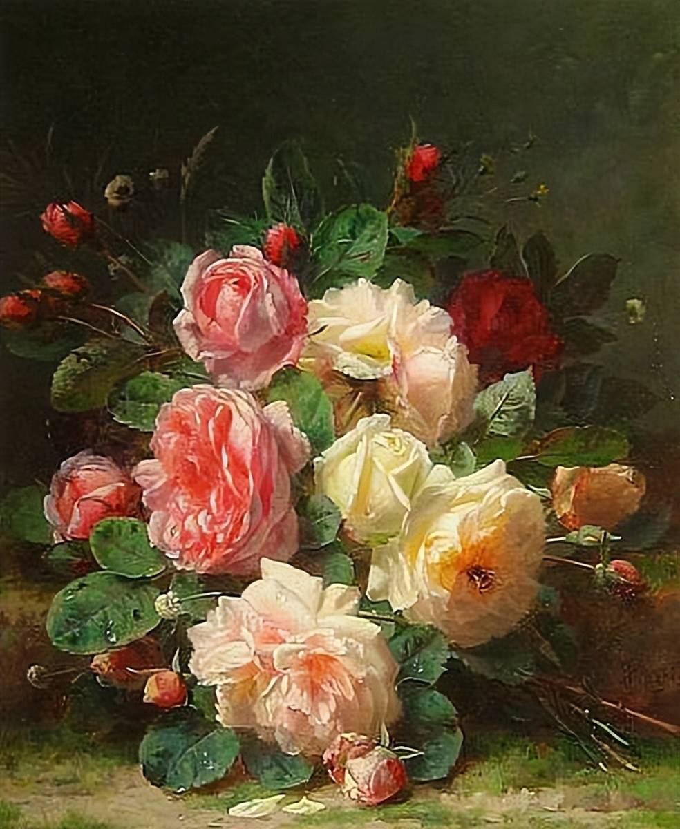 古典静物油画花卉与众不同的美