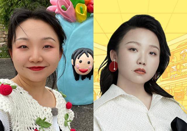 通过选择丸子头,高马尾等发型让自己的头发更有堆叠的效果,这样脸型看