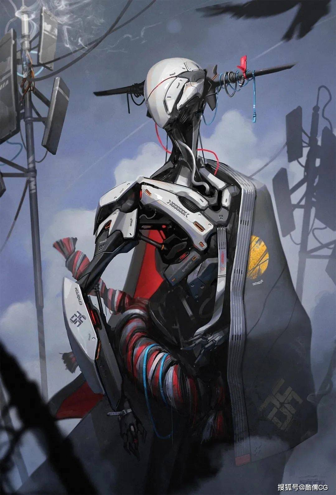 佳作欣赏丨艺术家esuthio笔下"神性"的科幻机械风,充满了苍茫的肃杀感