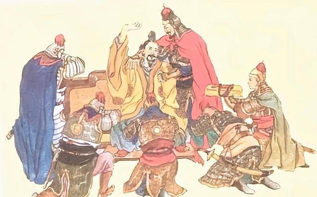 在"陈桥驿兵变"中被黄袍加身,拥立为帝.