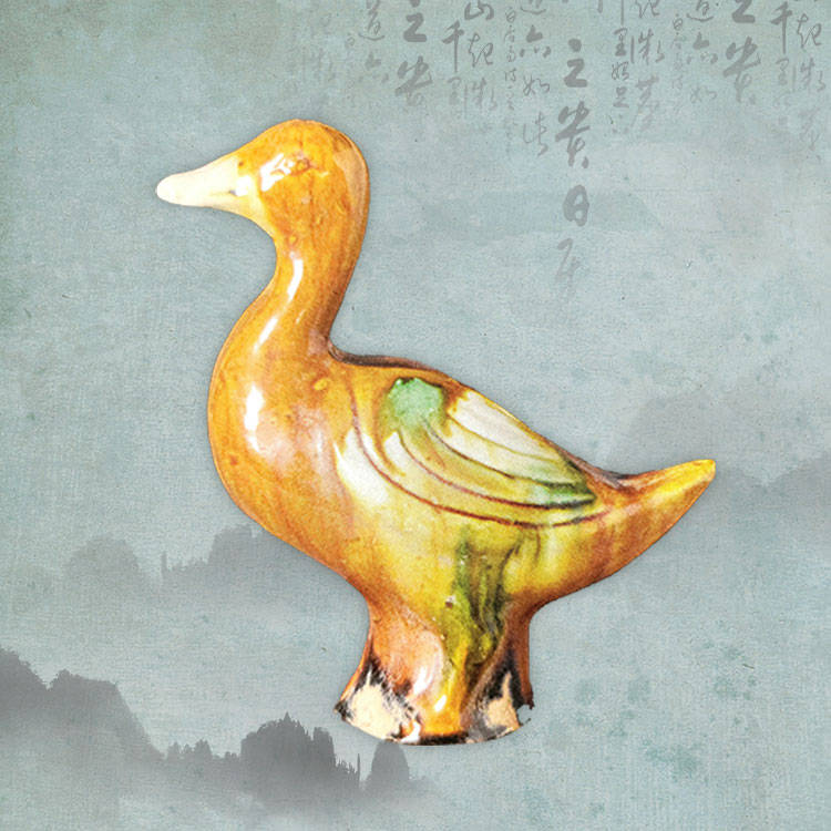 浙江啟明博物館打造《啟明數字藝術品》文物系列_三彩_九頭鳥_藏品