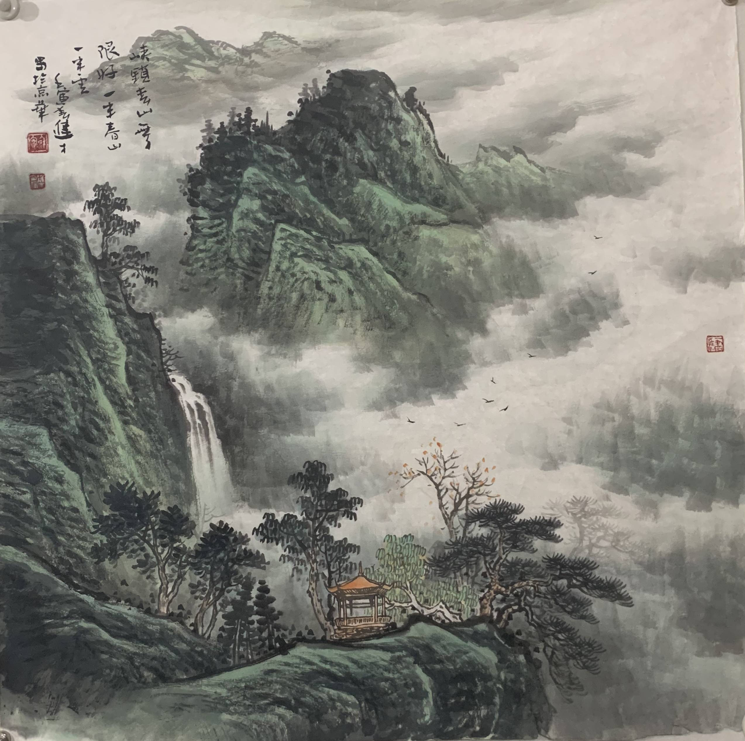 南岳衡山国画作品图片