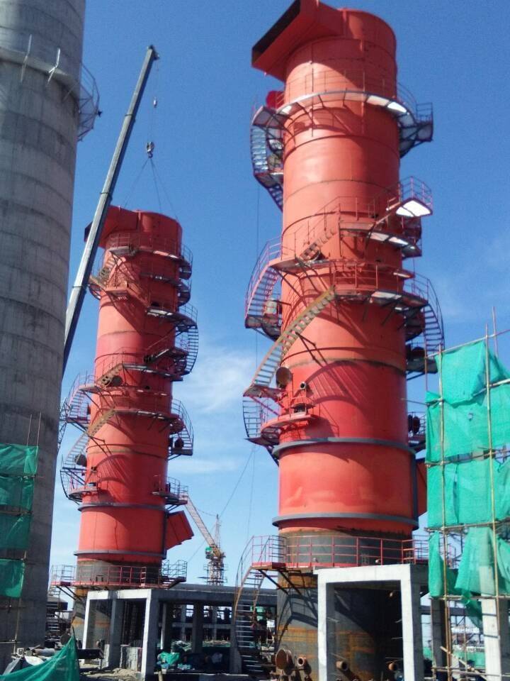 knm22脱硫塔防腐项目施工现场图片