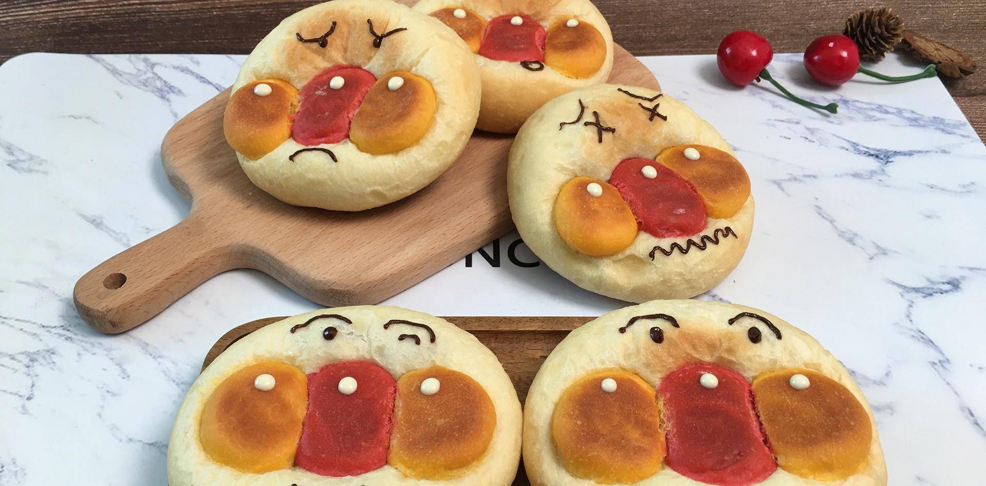 原创日式红豆面包超人造型可爱制作简单不需模具适合家庭做法