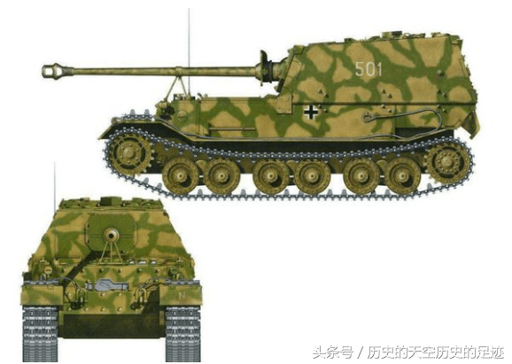 原创二战时末期1945年德国的象式重型歼击车柏林森林中移动的堡垒