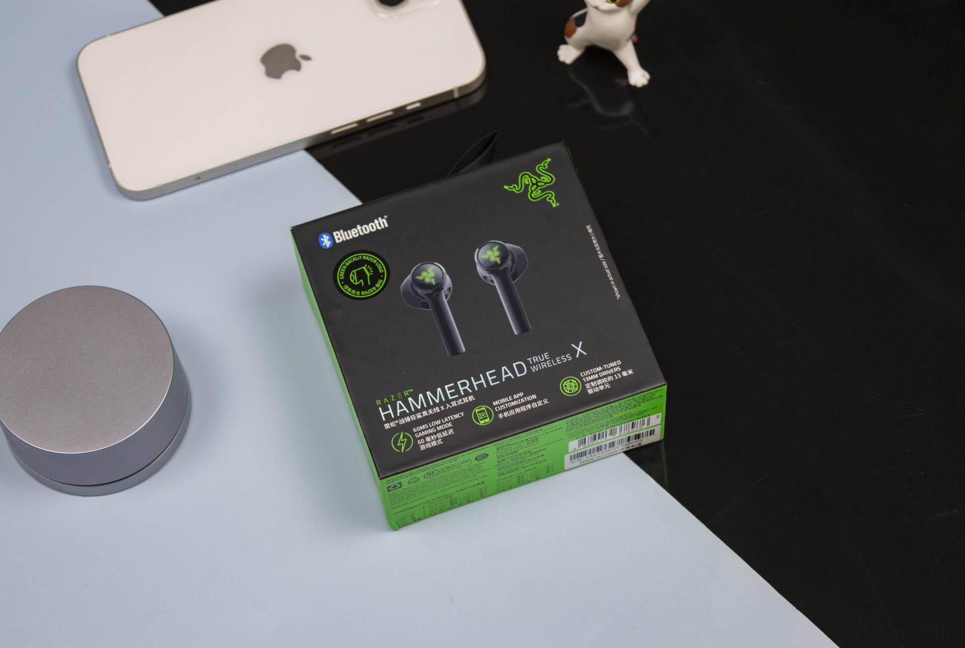 售价299雷蛇razer战锤狂鲨x真无线蓝牙耳机开箱