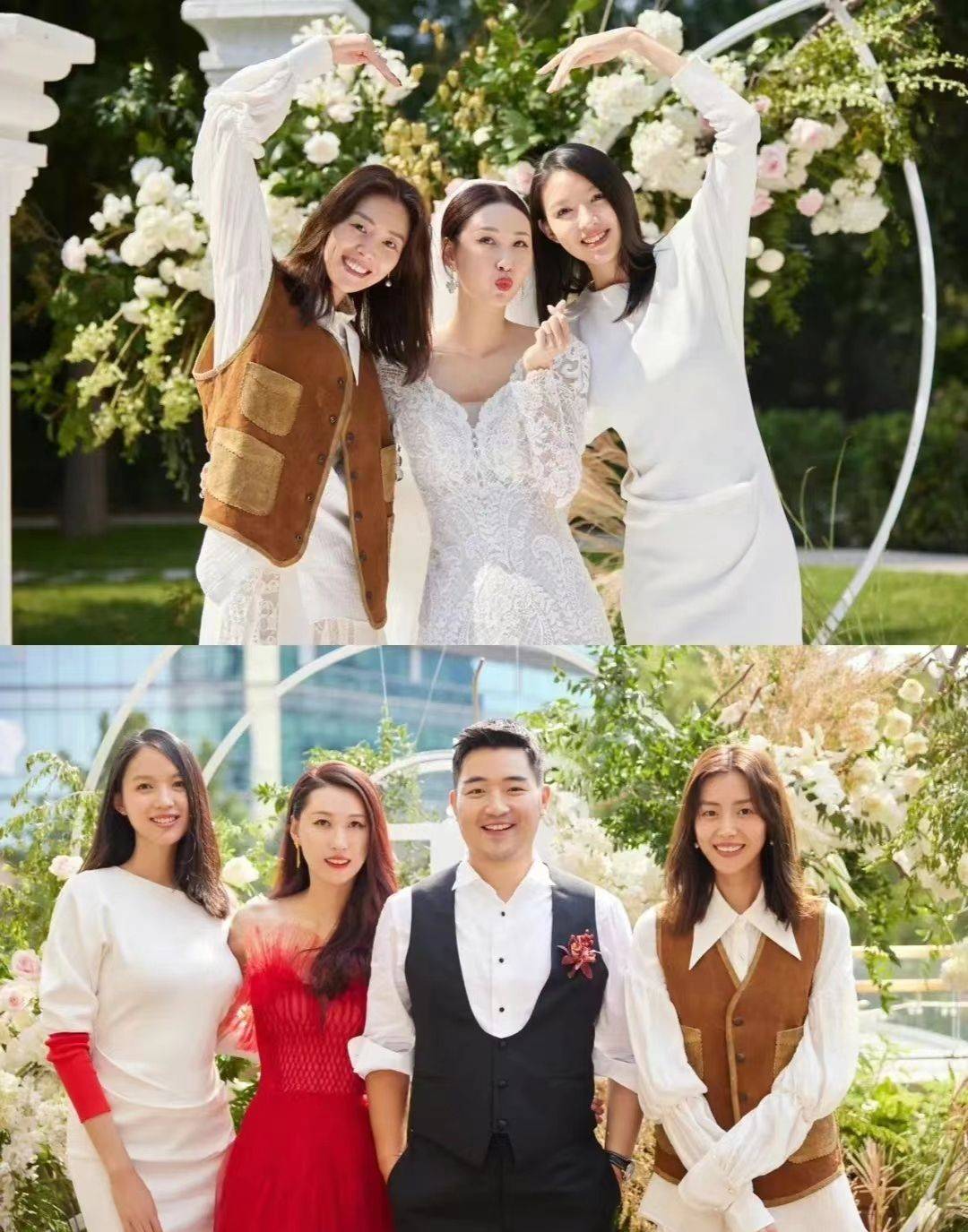 原创刘雯张梓琳同框参加婚礼一个洒脱一个知性新娘夹中间竟不输阵