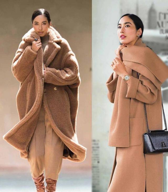 比黑色大气比米色优雅,春季金驼色大衣"真火",适合50岁女人_同色系
