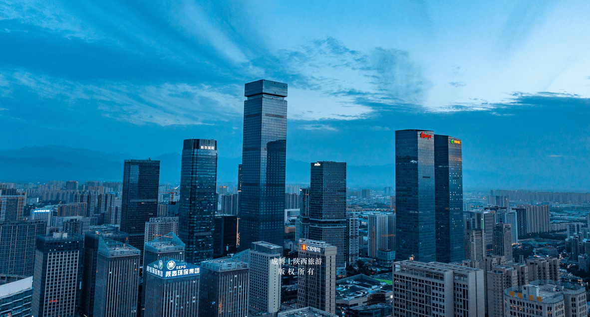 西安高新区锦业路,最璀璨的城市夜景,凸显国际大都市气质