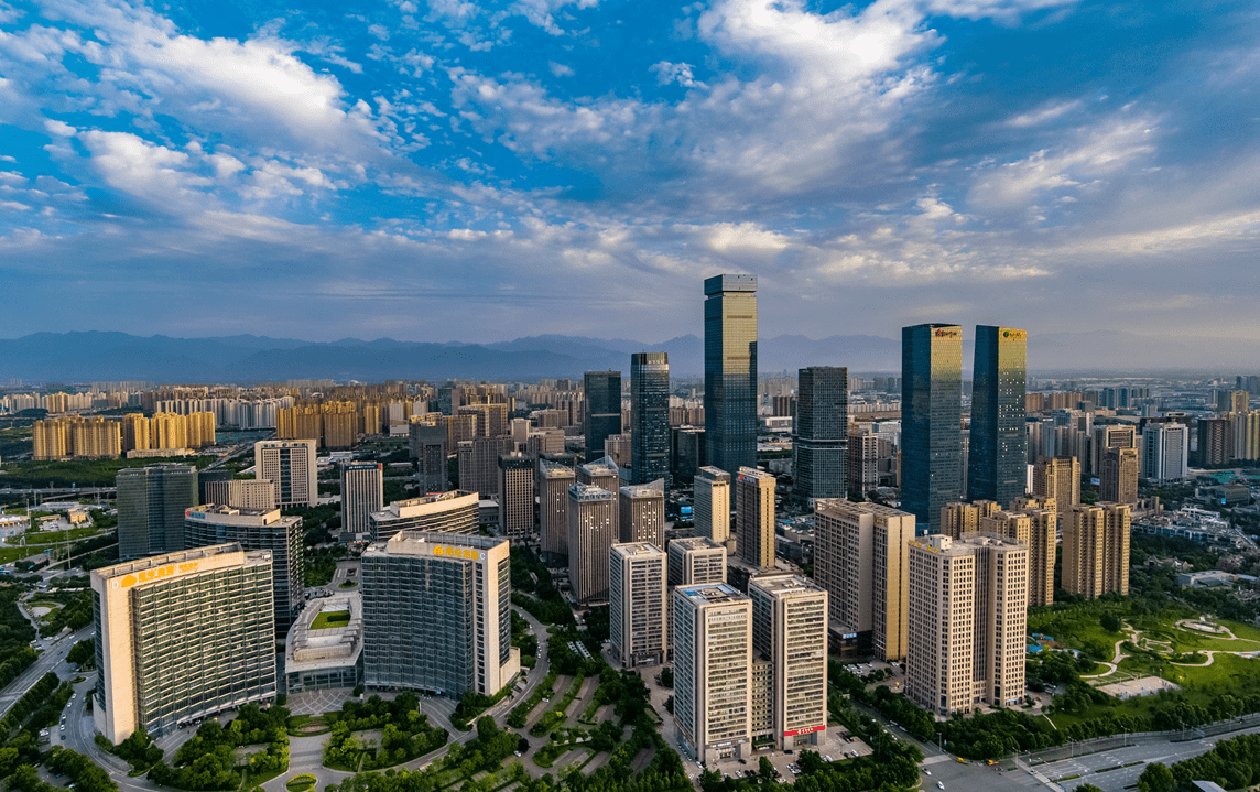 西安高新區錦業路,最璀璨的城市夜景,凸顯國際大都市氣質_摩天大樓