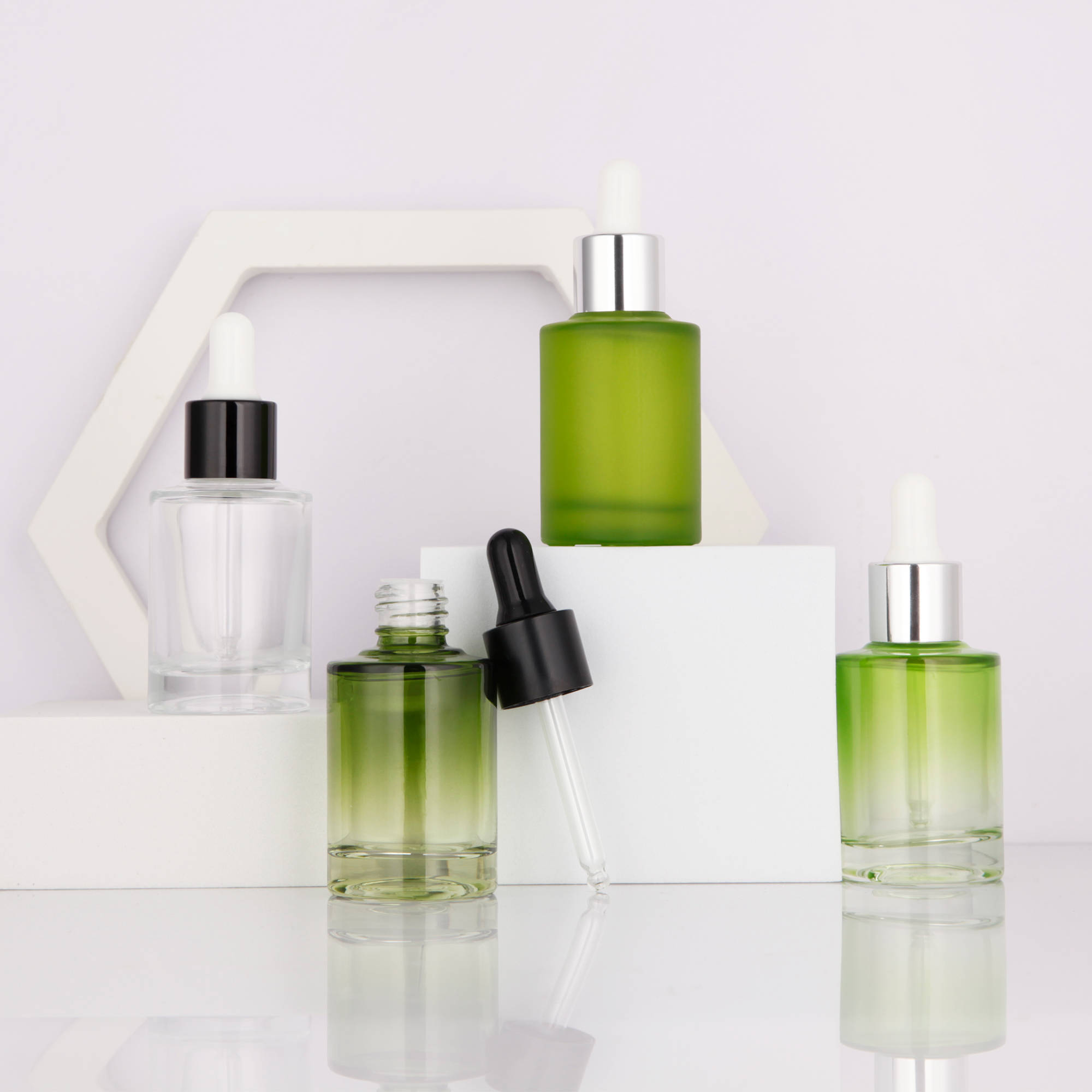 给夏天来点颜色瞧瞧好看的喷涂化妆品玻璃瓶包装