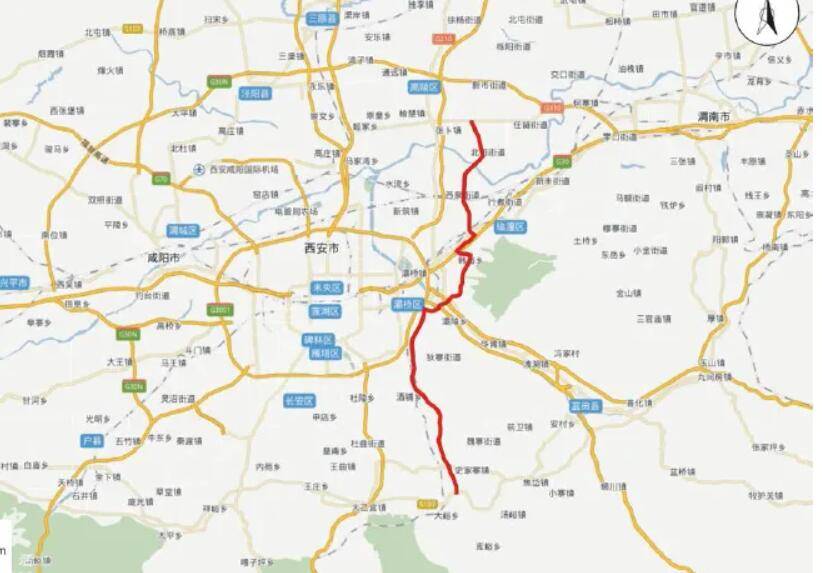 陕西建一段较高标准的国道长60101公里双向6车道时速80公里